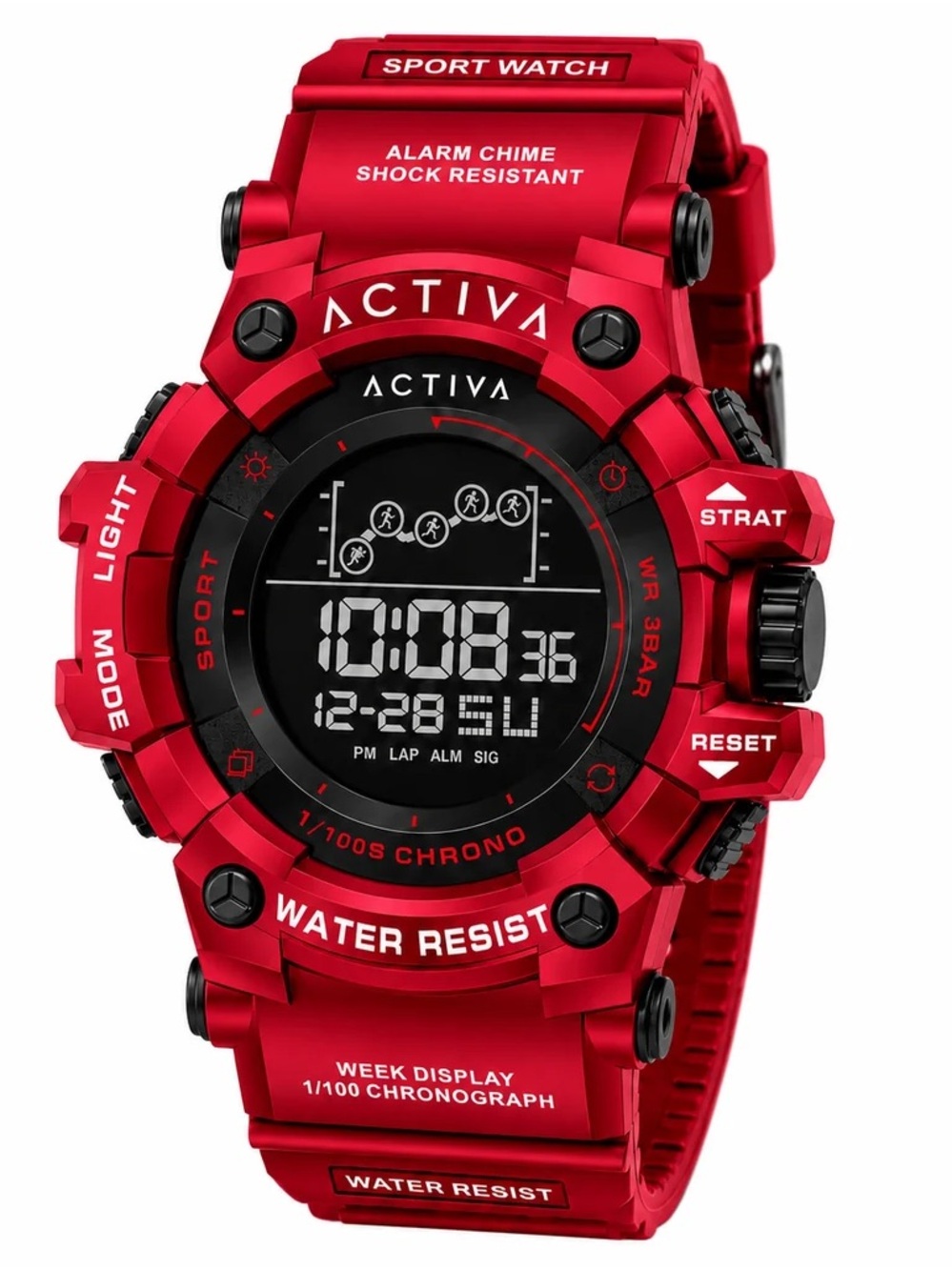 NWT Activa X Invicta Digital Essentials Digital Sport Watch Red Gold ACW8082-023